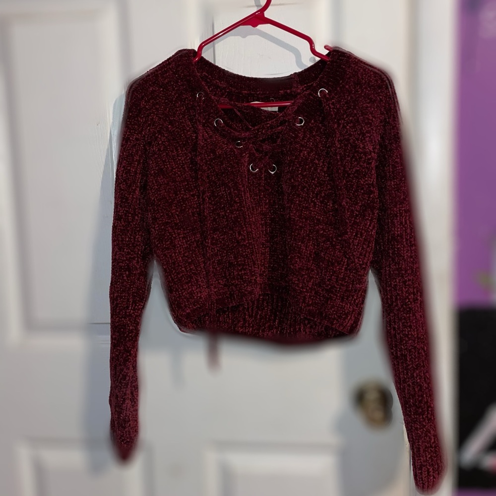 Strappy Mauroon Sweater